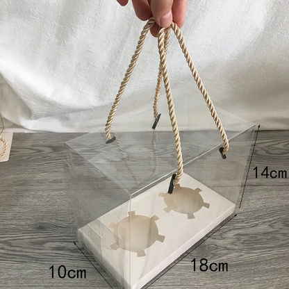 Transparent Cupcake Boxes (Rope Handle)